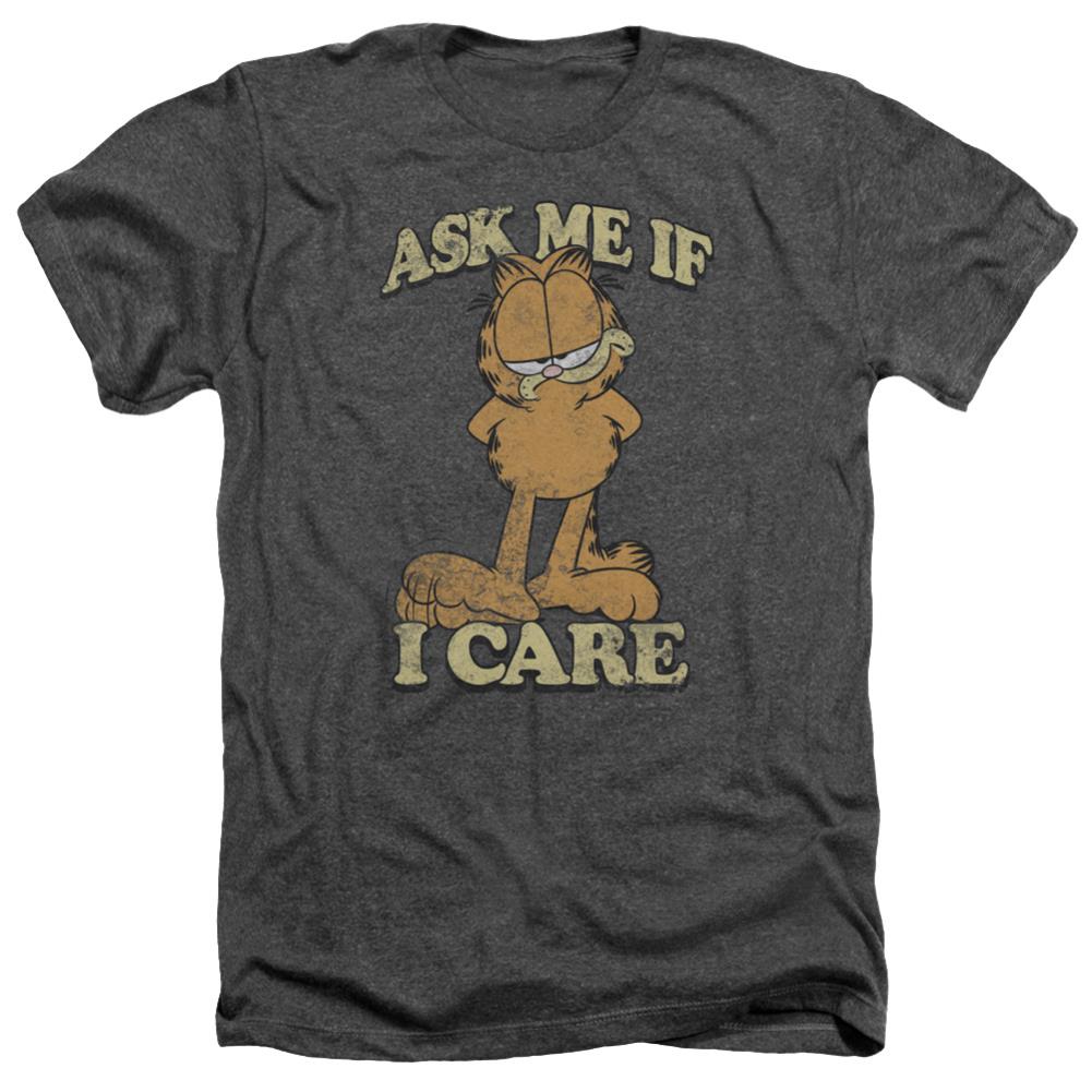 Garfield Ask Me Men's 30/1 Heather 60 40 Poly Short-Sleeve T-Shirt