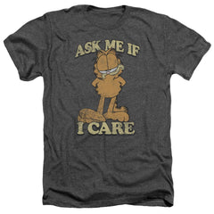 Garfield Ask Me Men's 30/1 Heather 60 40 Poly Short-Sleeve T-Shirt