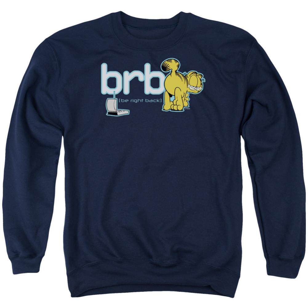 Garfield Be Right Back Men's Crewneck 50 50 Poly Long-Sleeve T-Shirt