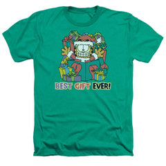 Garfield Best Gift Ever Men's 30/1 Heather 60 40 Poly Short-Sleeve T-Shirt