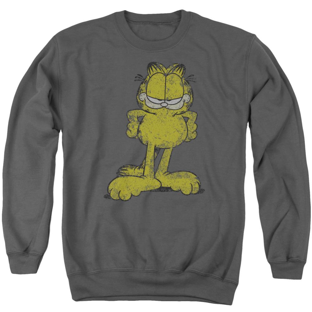 Garfield Big Ol Cat Men's Crewneck 50 50 Poly Long-Sleeve T-Shirt