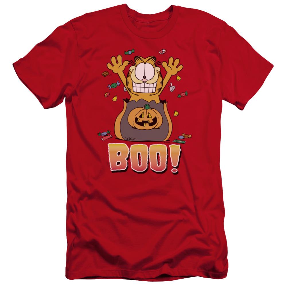 Garfield Boo! Men's Ultra-Soft 30/1 Cotton Slim Short-Sleeve T-Shirt