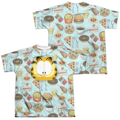 Garfield Cat Food (Front/Back Print) Youth Regular Fit Poly Short-Sleeve T-Shirt