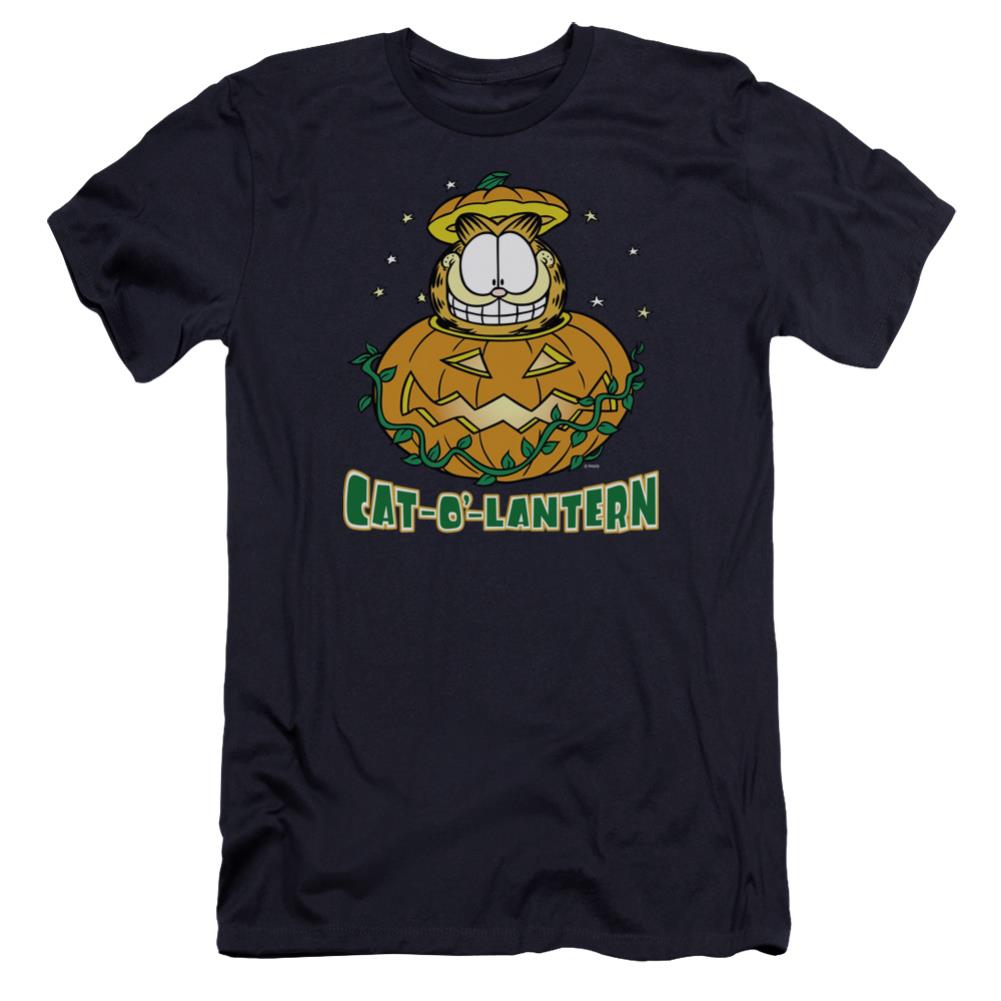 Garfield Cat O Lantern Men's Ultra-Soft 30/1 Cotton Slim Short-Sleeve T-Shirt