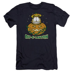 Garfield Cat O Lantern Men's Ultra-Soft 30/1 Cotton Slim Short-Sleeve T-Shirt