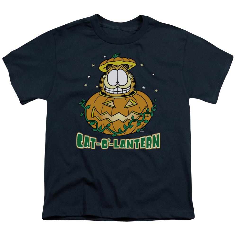 Garfield Cat O Lantern Youth 18/1 100% Cotton Short-Sleeve T-Shirt