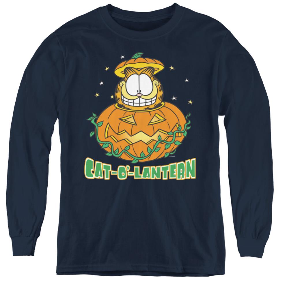 Garfield Cat O Lantern Youth Long-Sleeve T-Shirt