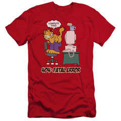 Garfield Compute This Men's Ultra-Soft 30/1 Cotton Slim Short-Sleeve T-Shirt