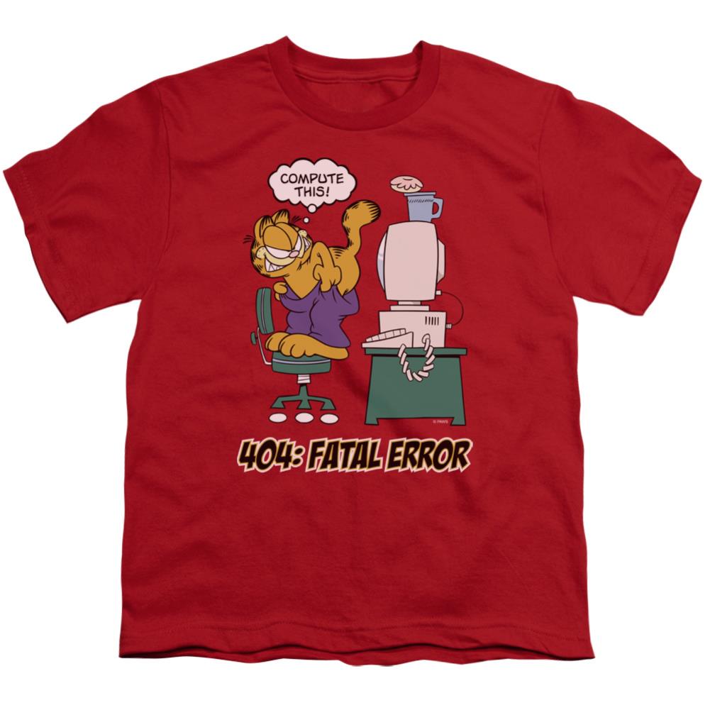 Garfield Compute This Youth 18/1 100% Cotton Short-Sleeve T-Shirt