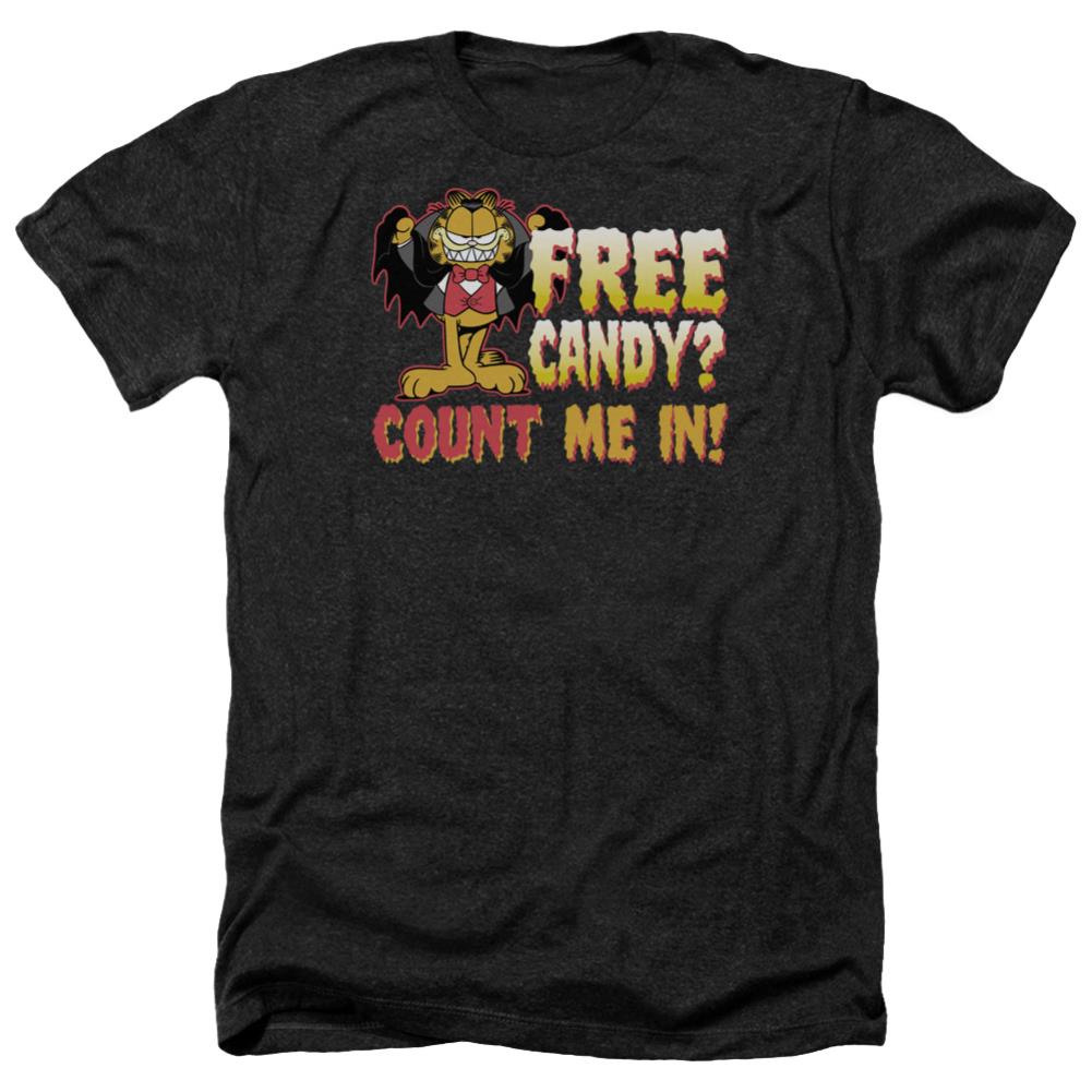 Garfield Count Me In Men's 30/1 Heather 60 40 Poly Short-Sleeve T-Shirt