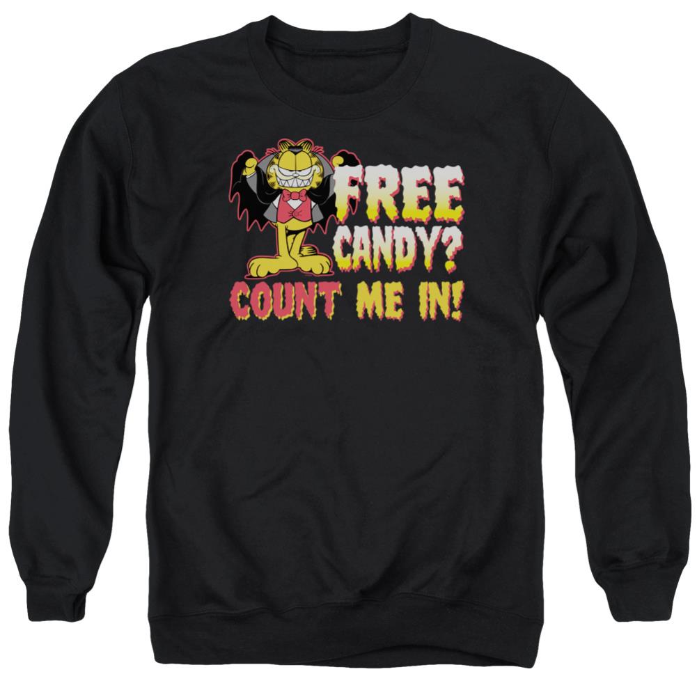 Garfield Count Me In Men's Crewneck 50 50 Poly Long-Sleeve T-Shirt