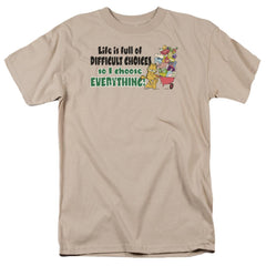 Garfield Difficult Choices Men's 18/1 Cotton Short-Sleeve T-Shirt