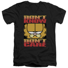 Garfield Dont Know Dont Care Men's 30/1 Cotton Slim V-Neck T-Shirt