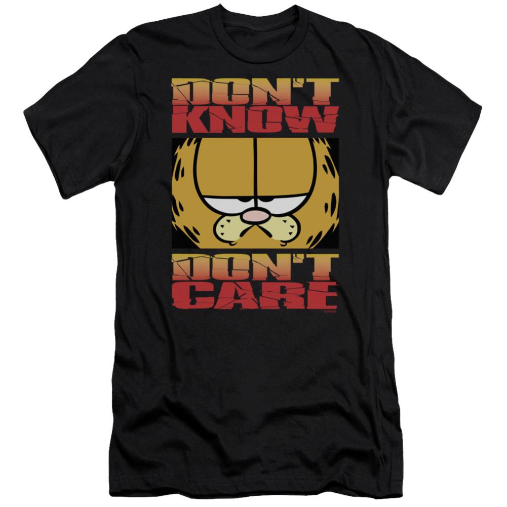 Garfield Dont Know Dont Care Men's Ultra-Soft 30/1 Cotton Slim Short-Sleeve T-Shirt