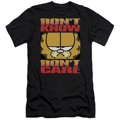 Garfield Dont Know Dont Care Men's Ultra-Soft 30/1 Cotton Slim Short-Sleeve T-Shirt