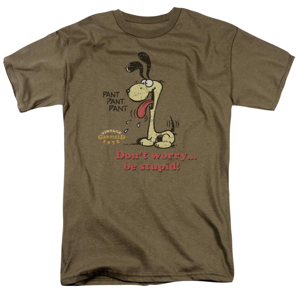 Garfield Dont Worry Be Stupid Men's 18/1 Cotton Short-Sleeve T-Shirt