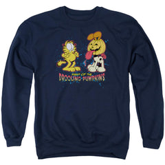 Garfield Drooling Pumpkins Men's Crewneck 50 50 Poly Long-Sleeve T-Shirt