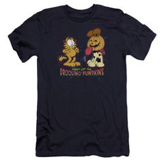 Garfield Drooling Pumpkins Men's Ultra-Soft 30/1 Cotton Slim Short-Sleeve T-Shirt
