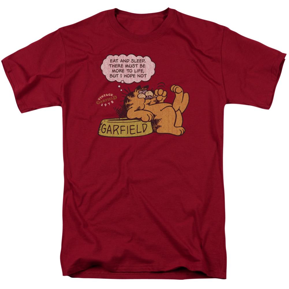 Garfield Eat And Sleep Men's 18/1 Cotton Short-Sleeve T-Shirt