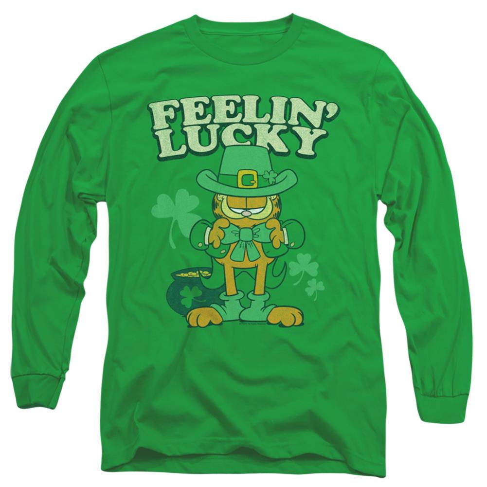 Garfield Feelin Lucky Men's 18/1 Cotton Long-Sleeve T-Shirt