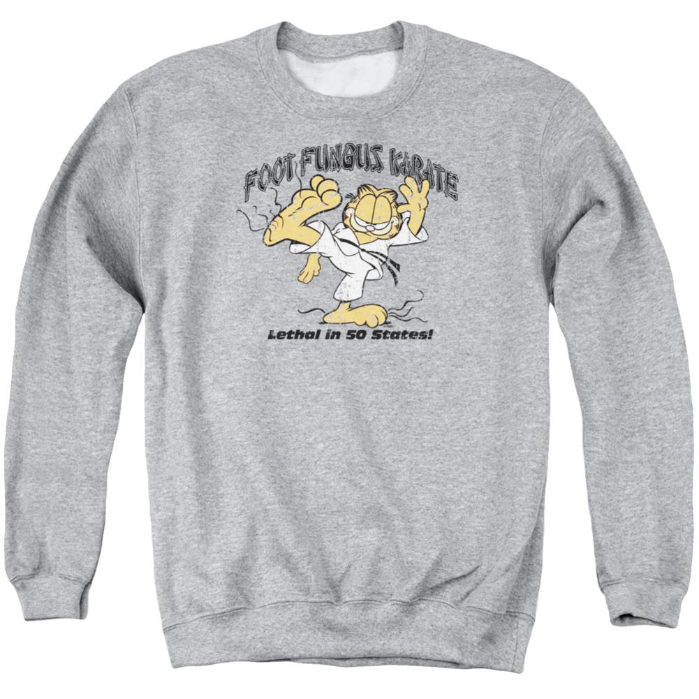 Garfield Foot Fungus Karate Men's Crewneck 50 50 Poly Long-Sleeve T-Shirt