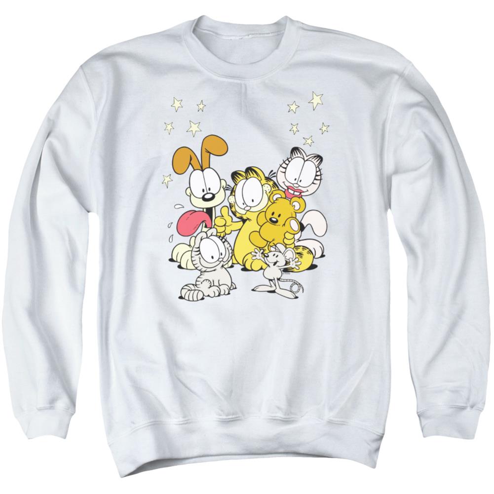 Garfield Friends Are Best Men's Crewneck 50 50 Poly Long-Sleeve T-Shirt