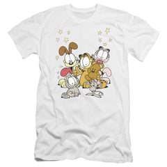 Garfield Friends Are Best Men's Ultra-Soft 30/1 Cotton Slim Short-Sleeve T-Shirt