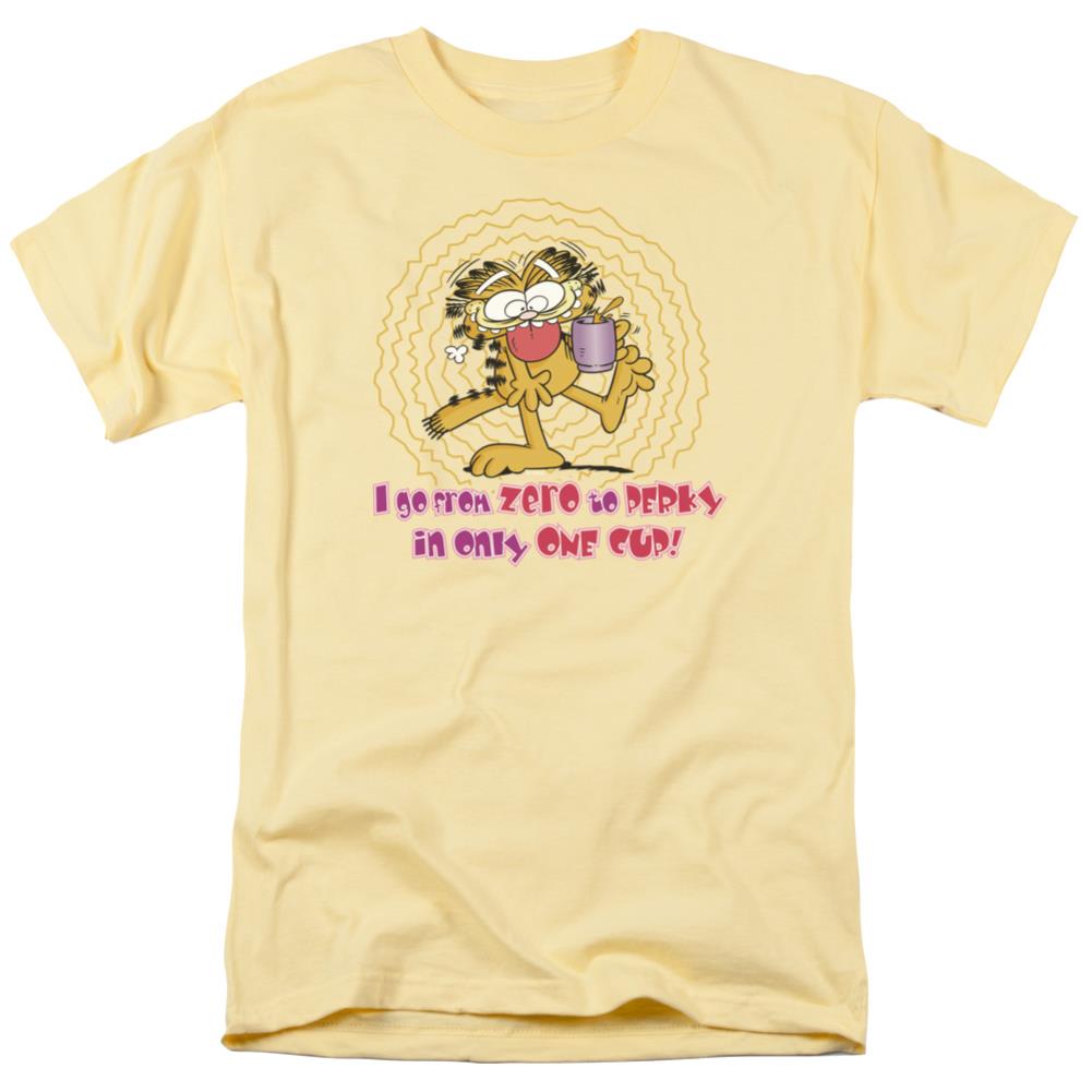 Garfield From Zero To Perky Men's 18/1 Cotton Short-Sleeve T-Shirt