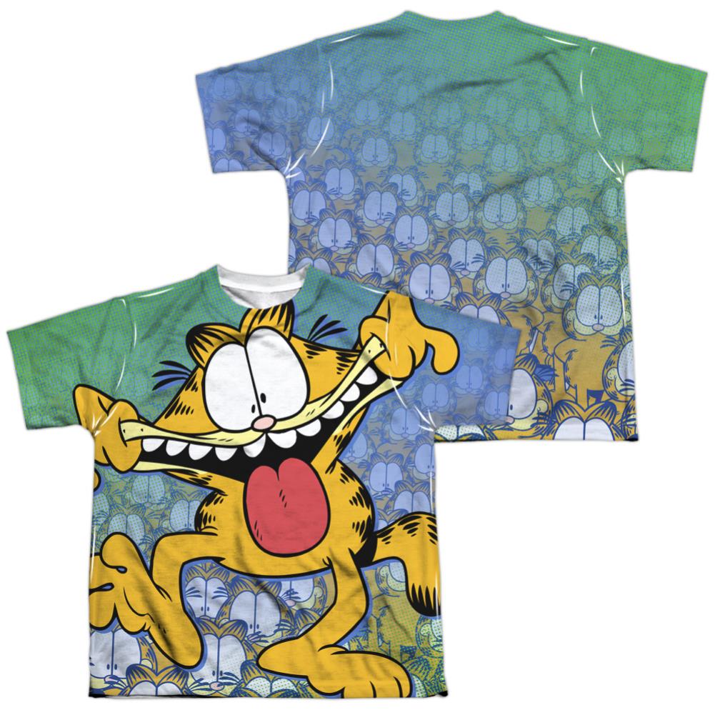 Garfield Goofy Face (Front/Back Print) Youth Regular Fit Poly Short-Sleeve T-Shirt
