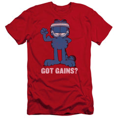 Garfield Got Gains Men's Ultra-Soft 30/1 Cotton Slim Short-Sleeve T-Shirt