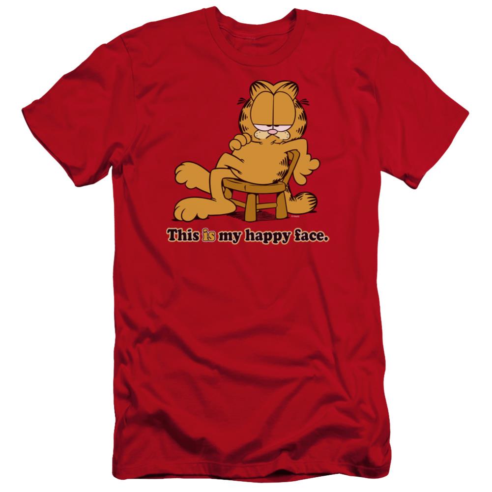 Garfield Happy Face Men's Ultra-Soft 30/1 Cotton Slim Short-Sleeve T-Shirt