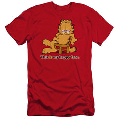 Garfield Happy Face Men's Ultra-Soft 30/1 Cotton Slim Short-Sleeve T-Shirt
