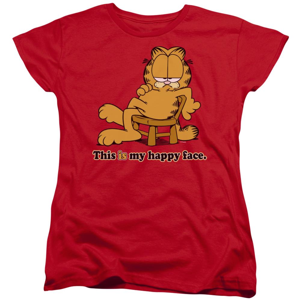 Garfield Happy Face Women's 18/1 Cotton Short-Sleeve T-Shirt