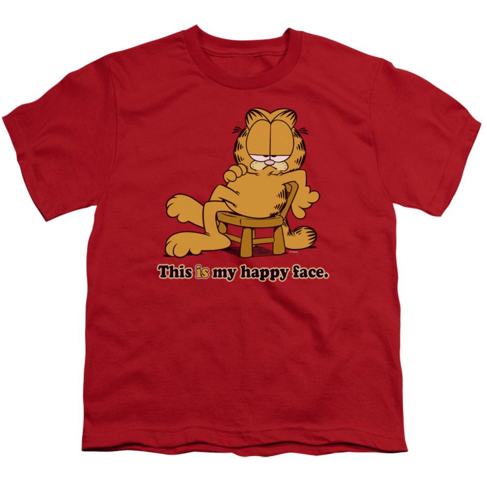 Garfield Happy Face Youth 18/1 100% Cotton Short-Sleeve T-Shirt