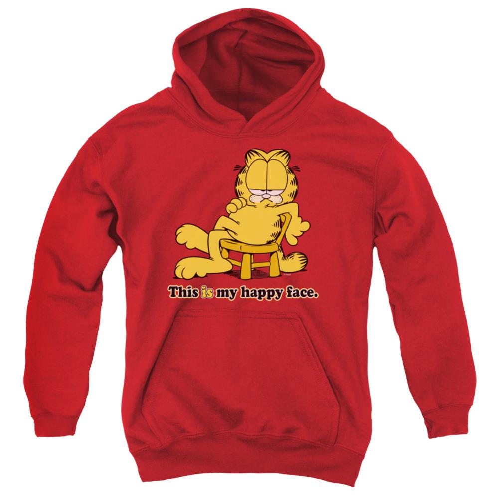 Garfield Happy Face Youth Cotton Poly Pull-Over Hoodie