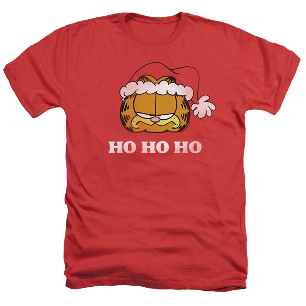 Garfield Ho Ho Ho Men's 30/1 Heather 60 40 Poly Short-Sleeve T-Shirt