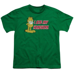 Garfield I Ate My Homework Youth 18/1 100% Cotton Short-Sleeve T-Shirt