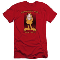 Garfield I Didnt Do It Men's Ultra-Soft 30/1 Cotton Slim Short-Sleeve T-Shirt