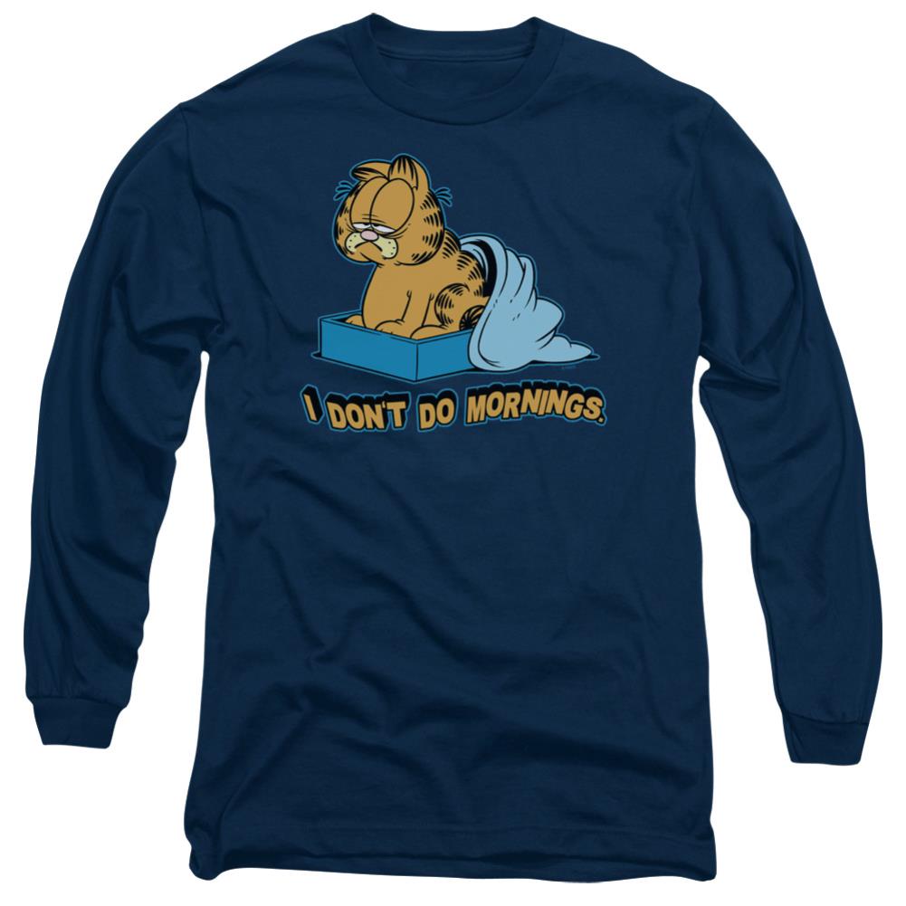 Garfield I Dont Do Mornings Men's 18/1 Cotton Long-Sleeve T-Shirt