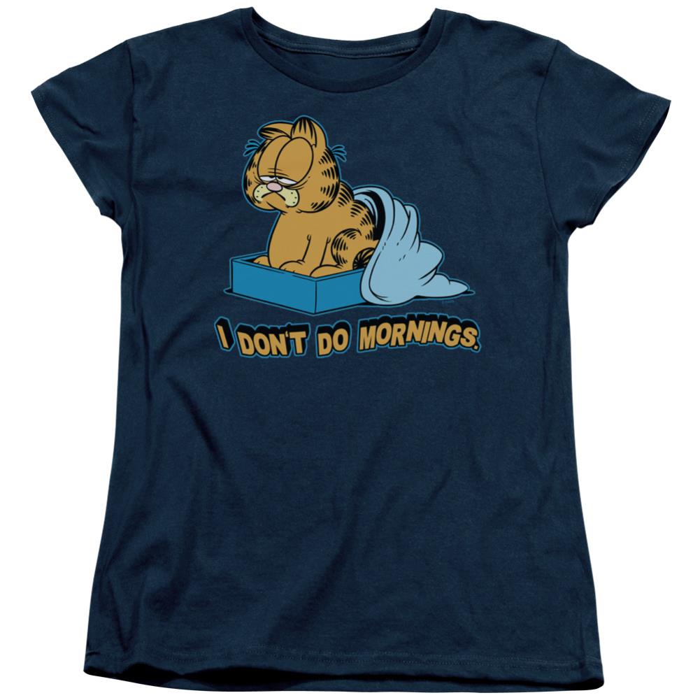 Garfield I Dont Do Mornings Women's 18/1 Cotton Short-Sleeve T-Shirt