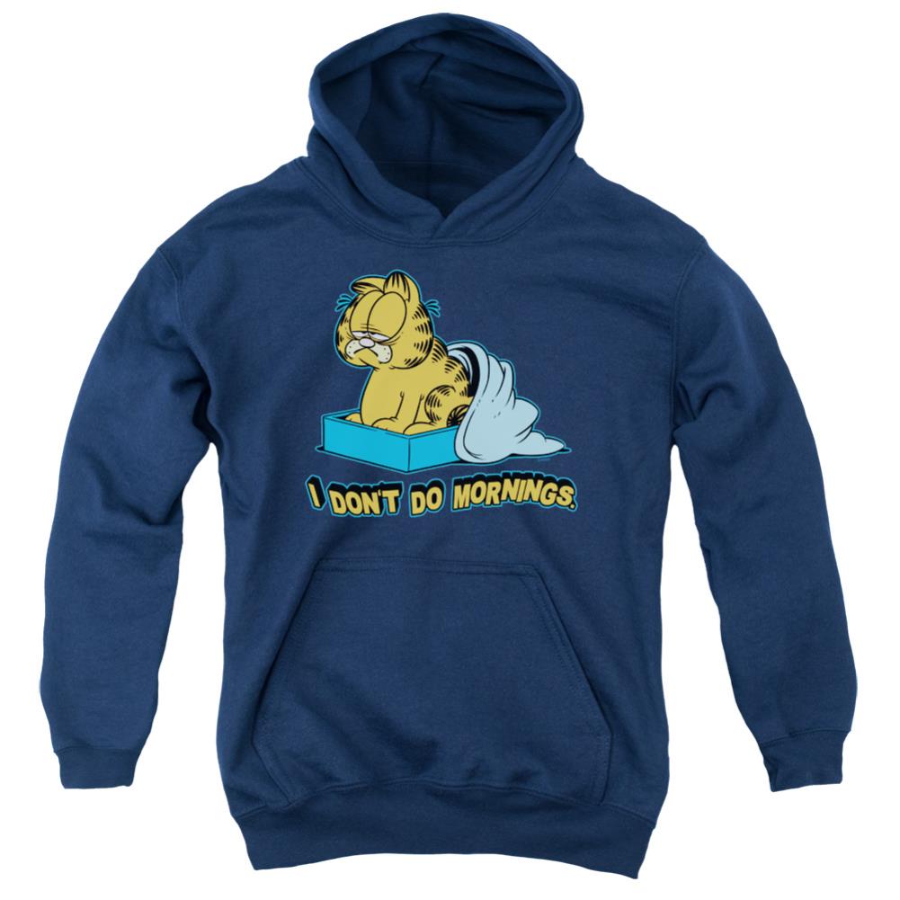 Garfield I Dont Do Mornings Youth Cotton Poly Pull-Over Hoodie