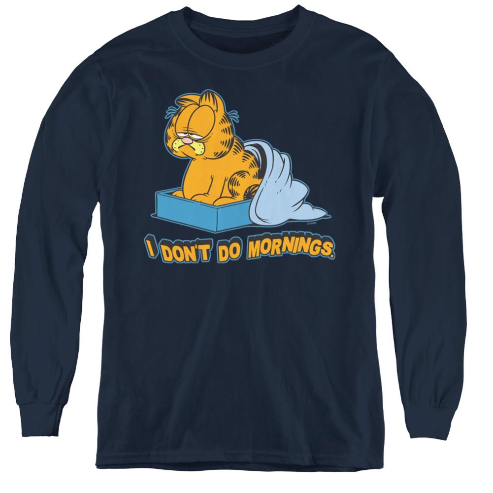 Garfield I Dont Do Mornings Youth Long-Sleeve T-Shirt