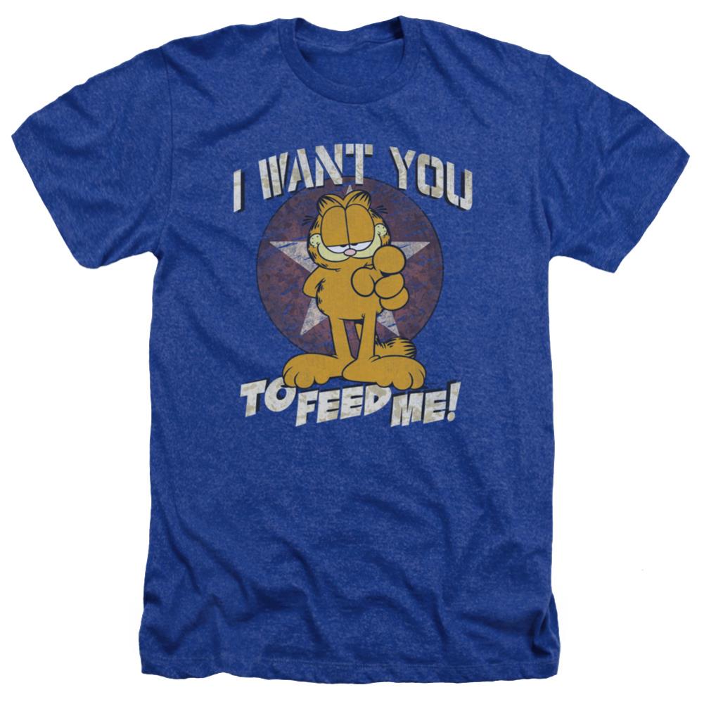 Garfield I Want You Men's 30/1 Heather 60 40 Poly Short-Sleeve T-Shirt