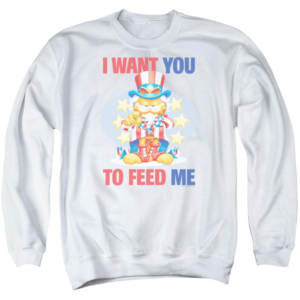 Garfield I Want You Men's Crewneck 50 50 Poly Long-Sleeve T-Shirt