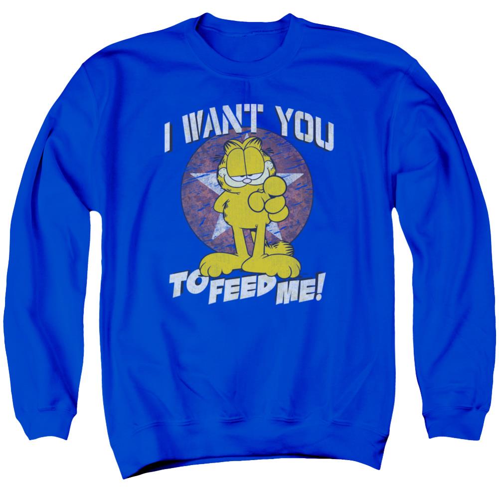 Garfield I Want You Men's Crewneck 50 50 Poly Long-Sleeve T-Shirt