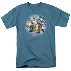Garfield Ice Skating Men's 18/1 Cotton Short-Sleeve T-Shirt