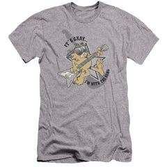 Garfield Im With The Band Men's Ultra-Soft 30/1 Cotton Slim Short-Sleeve T-Shirt