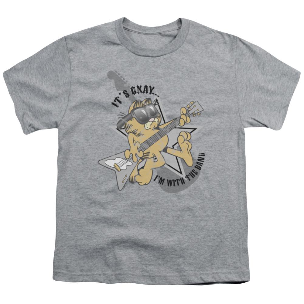 Garfield Im With The Band Youth 18/1 100% Cotton Short-Sleeve T-Shirt