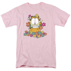 Garfield In The Garden Men's 18/1 Cotton Short-Sleeve T-Shirt