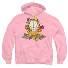 Garfield In The Garden Men's Pull-Over 75 25 Poly Hoodie